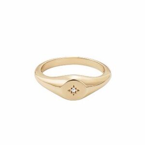 ADORNIA Gold Plated Pinky Ring